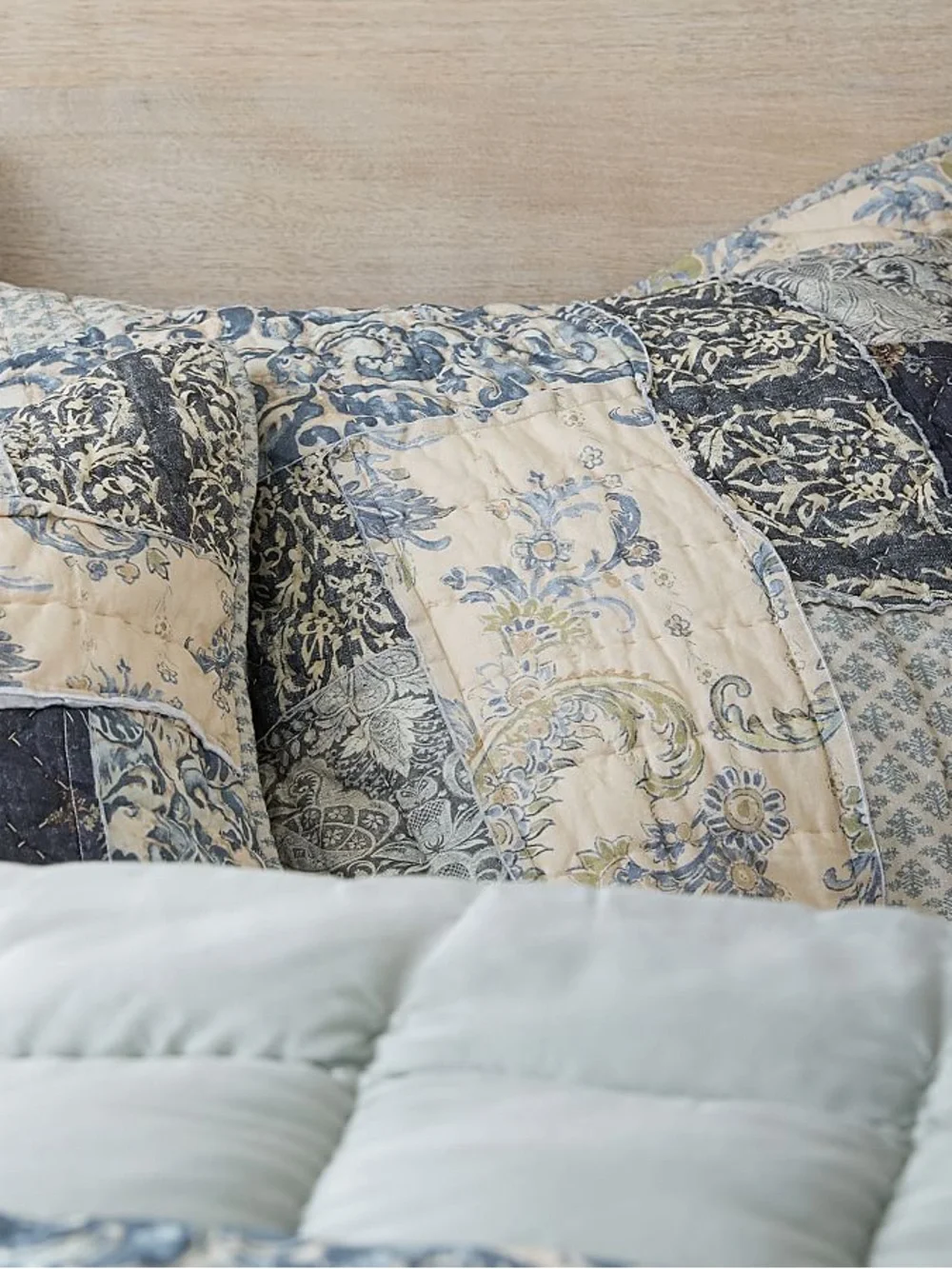 Pottery Barn | Delaney Handcrafted Patchwork Cotton Quilted~  1/ Euro Sham
